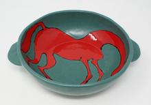 Load image into Gallery viewer, Mighty Red horse Bowl with Handles