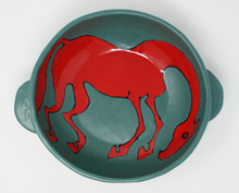Load image into Gallery viewer, Mighty Red horse Bowl with Handles