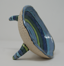 Load image into Gallery viewer, Gorgeous blues and greens tripod bowl