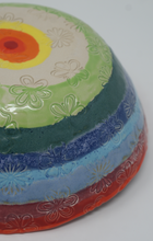 Load image into Gallery viewer, Rainbow & flowers bowl