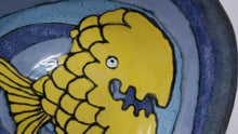 Load image into Gallery viewer, Awesome blue bowl with yellow fish