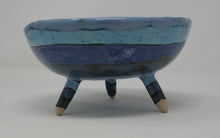 Load image into Gallery viewer, Round three legged bowl with red fish