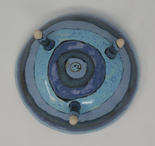 Load image into Gallery viewer, Round three legged bowl with yellow fish