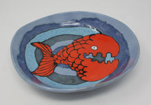 Załaduj obraz do przeglądarki galerii, Blue bowl/plate with red fish