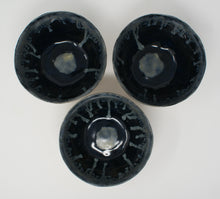 Load image into Gallery viewer, Set of Three Gorgeous Black and Glacier Blue Bowls