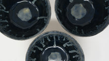 Load image into Gallery viewer, Set of Three Gorgeous Black and Glacier Blue Bowls