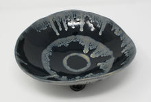 Load image into Gallery viewer, Black and glacier blue medium serving bowl
