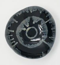 Load image into Gallery viewer, Black and glacier blue medium serving bowl
