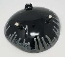 Load image into Gallery viewer, Black and glacier blue medium serving bowl
