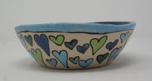 Load image into Gallery viewer, Blue-green hearted bowl