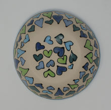 Load image into Gallery viewer, Blue-green hearted bowl