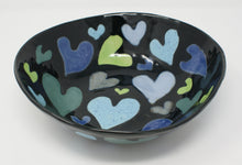Load image into Gallery viewer, Blue-green Hearts serving bowl