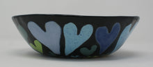 Load image into Gallery viewer, Blue-green Hearts serving bowl