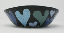 Load image into Gallery viewer, Blue-green Hearts serving bowl