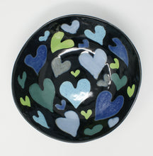 Load image into Gallery viewer, Blue-green Hearts serving bowl