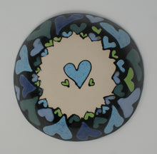 Load image into Gallery viewer, Blue-green Hearts serving bowl