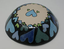 Load image into Gallery viewer, Blue-green Hearts serving bowl
