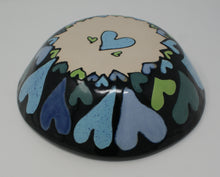 Load image into Gallery viewer, Blue-green Hearts serving bowl
