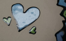Load image into Gallery viewer, Blue-green Hearts serving bowl
