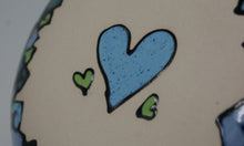 Load image into Gallery viewer, Blue-green Hearts serving bowl