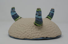 Load image into Gallery viewer, Gorgeous blues and greens tripod bowl