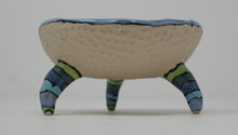 Load image into Gallery viewer, Gorgeous blues and greens tripod bowl