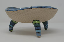 Load image into Gallery viewer, Gorgeous blues and greens tripod bowl