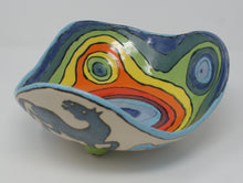 Load image into Gallery viewer, Beautiful madly colourful serving bowl with horses, medium-large