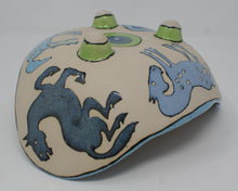 Load image into Gallery viewer, Beautiful madly colourful serving bowl with horses, medium-large