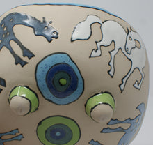 Load image into Gallery viewer, Beautiful madly colourful serving bowl with horses, medium-large