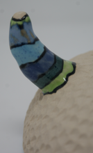 Load image into Gallery viewer, Gorgeous blues and greens tripod bowl