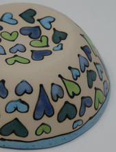 Load image into Gallery viewer, Blue-green hearted bowl