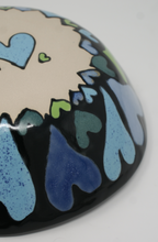 Load image into Gallery viewer, Blue-green Hearts serving bowl