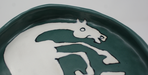 Gorgeous White Horse Bowl