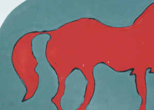 Lovely Red Horse Platter