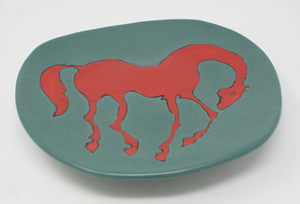 Lovely Red Horse Platter