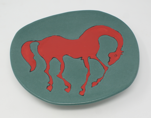 Lovely Red Horse Platter