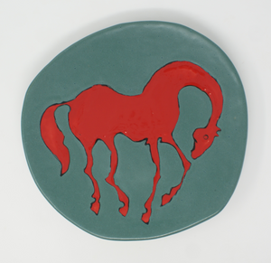 Lovely Red Horse Platter