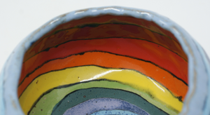 Beautiful Colourful Pinched Bowl