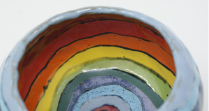 Beautiful Colourful Pinched Bowl