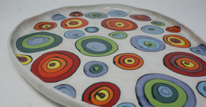 Large colourful serving plate