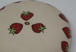 Large organic strawberry serving dish