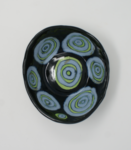 Blue-green and black chunky bowl