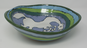 Amazing White Horse Bowl