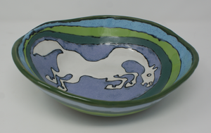 Amazing White Horse Bowl