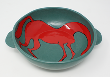 Load image into Gallery viewer, Mighty Red horse Bowl with Handles
