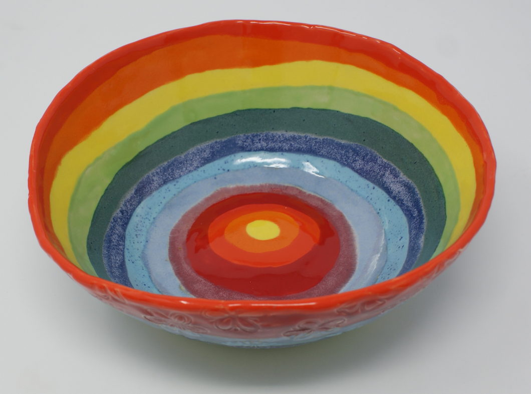 Rainbow & flowers bowl