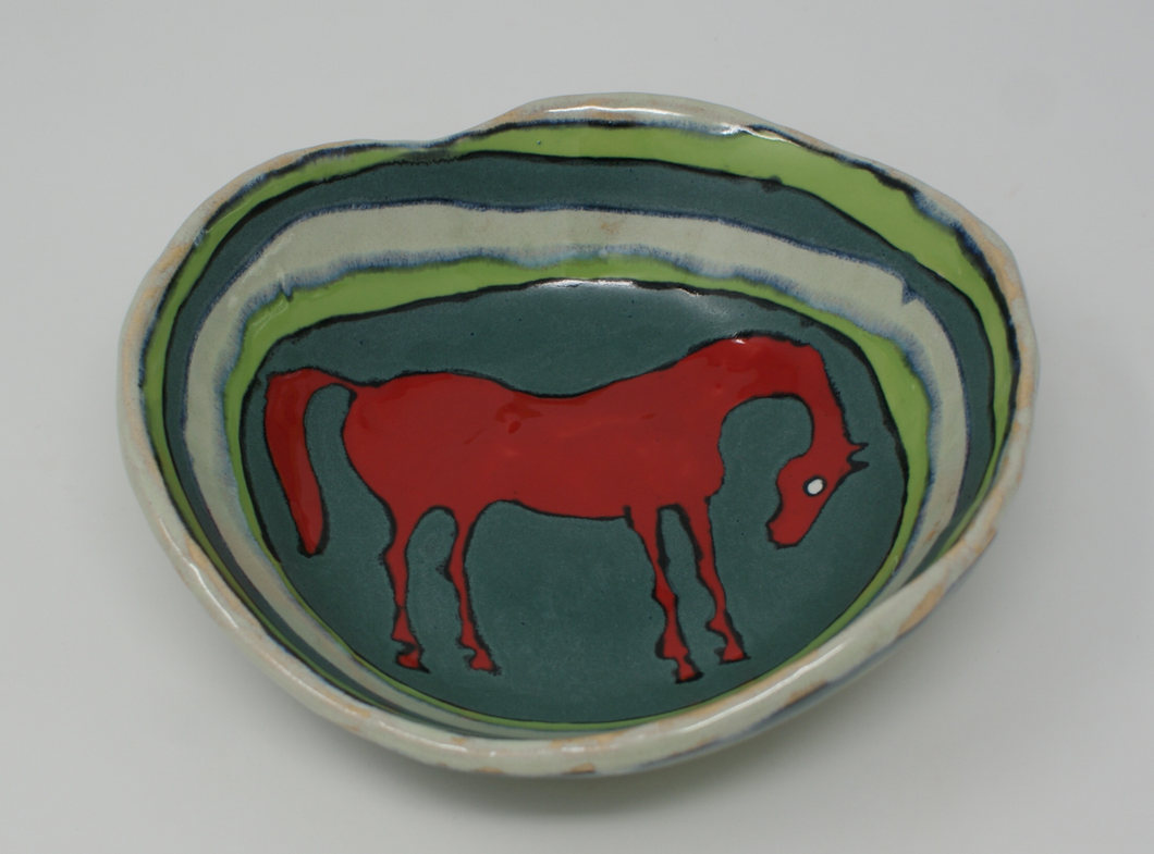 Sweet red horse bowl