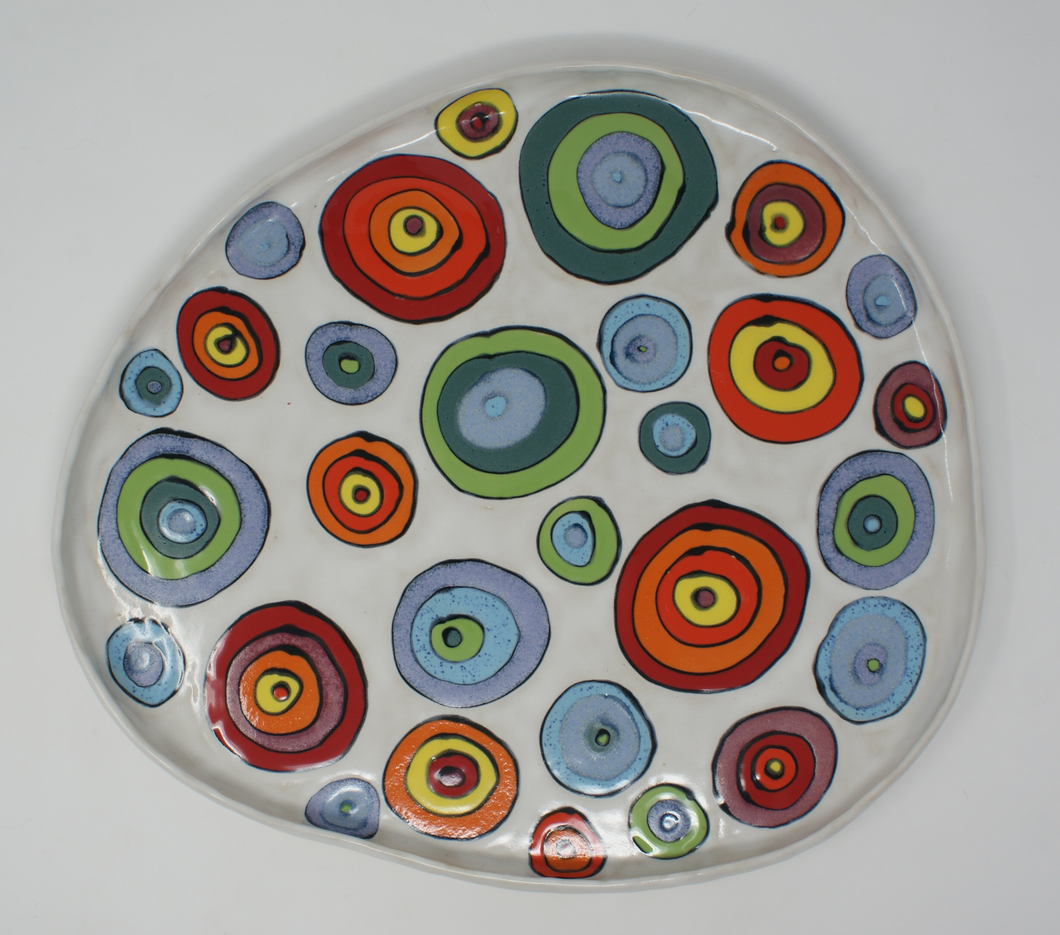 Large colourful serving plate