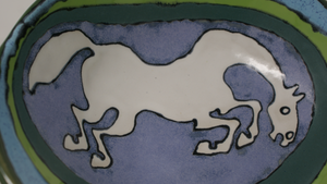Amazing White Horse Bowl